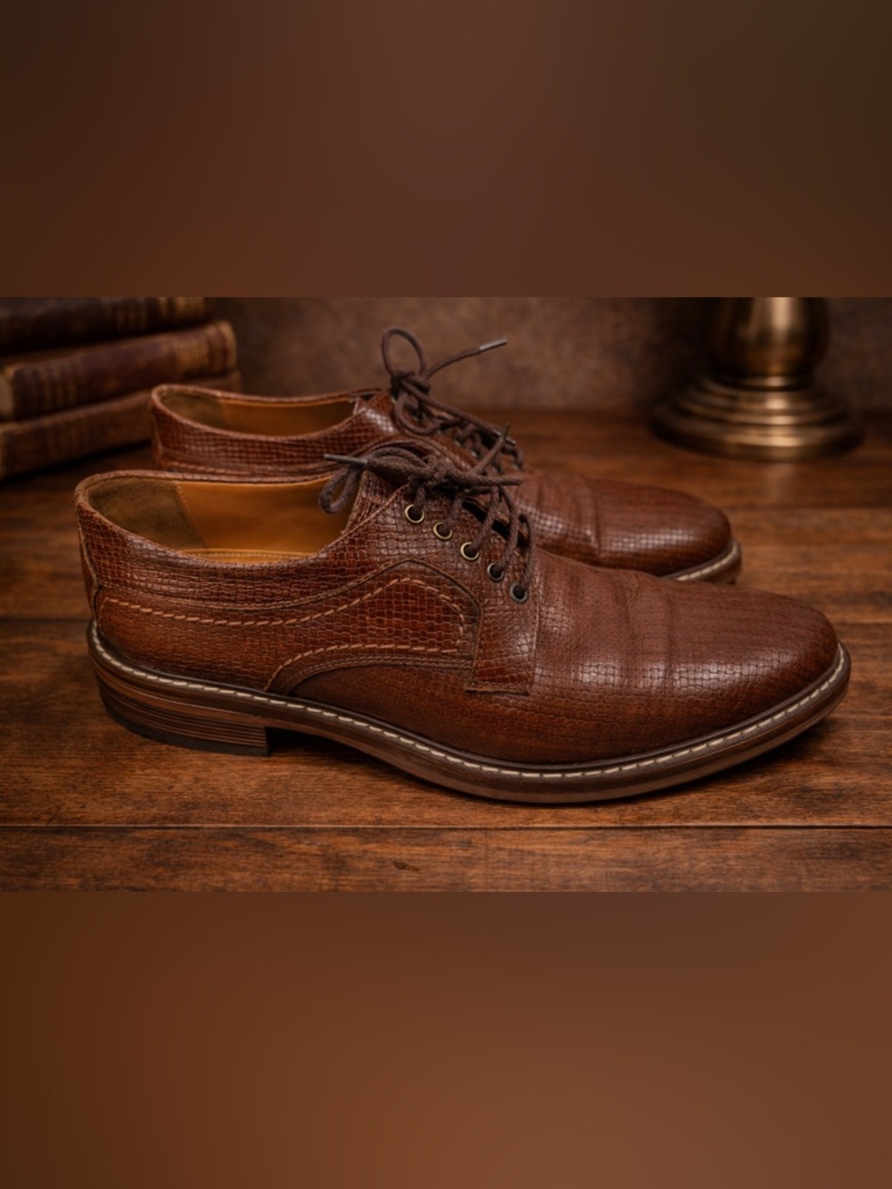 Angel  Infantes shoes Men's Brown Leather Lace-Up Dress Shoes size 41